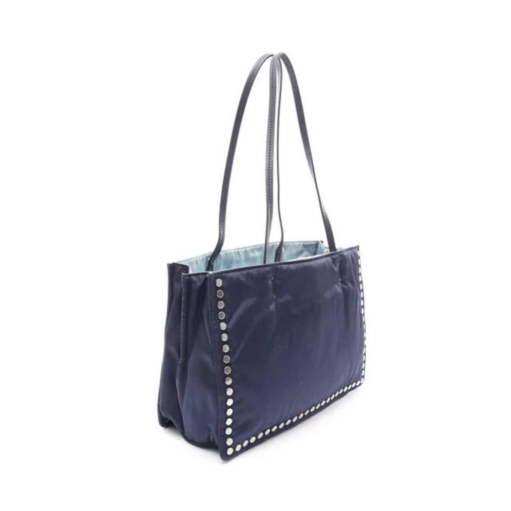 Prada Navy Bag Tote Leather TESSUTO Blue